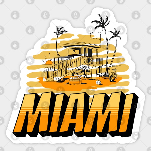 miami beach Sticker by peace and love